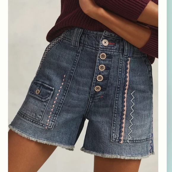 Anthropologie NWT Pilcro The Wanderer Denim Shorts Size 25 but fits 26 - Picture 4 of 9